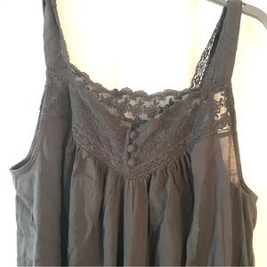Torrid lace trim cami tank top black size 1